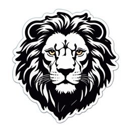 lion blackwhite SVG PNG design with clean design elements