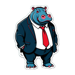 cartoon character hippopotamus SVG PNG design