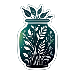flora stickers botanical SVG PNG design with white and red floral elements