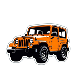 jeep orange vehicle SVG PNG design with clean design elements