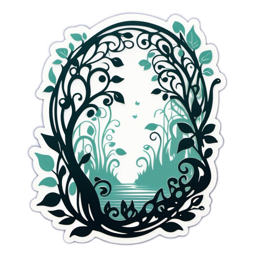 foliage floral SVG PNG design with green floral elements