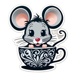 animals mouse in cup SVG PNG design with clean design elements