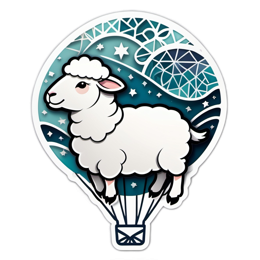 sheep hotairballoon stars SVG PNG design