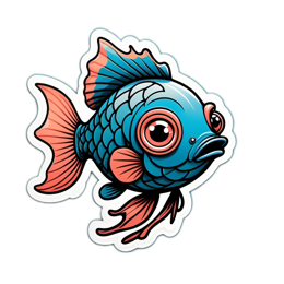 artistic fish sticker SVG PNG design with clean design elements