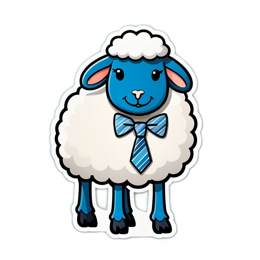 blue sheep tie SVG PNG design