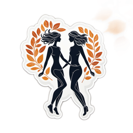 autumn dance SVG PNG design with black and orange floral elements