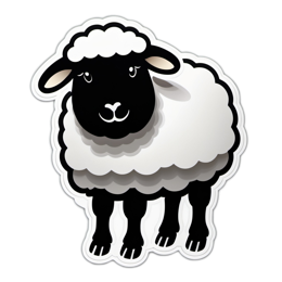 black sheep sticker SVG PNG design with clean design elements