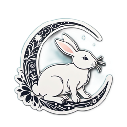 fantasy rabbit moon SVG PNG design with clean design elements