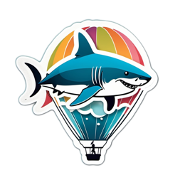 fantasy shark hotairballoon SVG PNG design