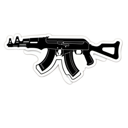 sticker black gun SVG PNG design with clean design elements