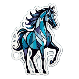 stylized horse sticker SVG PNG design with clean design elements