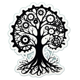 mechanical tree SVG PNG design with clean design elements