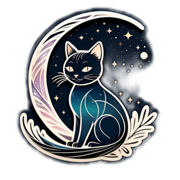 fantasy starry crescent SVG PNG design with clean design elements