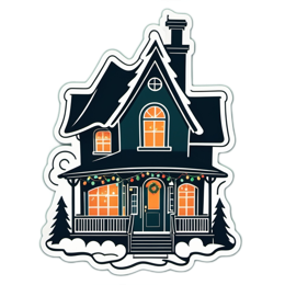 christmas house lights SVG PNG design with clean design elements