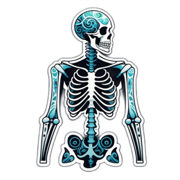 skeleton floral SVG PNG design with blue floral elements