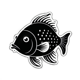 fish black and white SVG PNG design with clean design elements