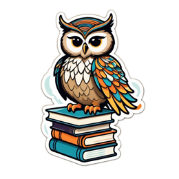 owl books colorful SVG PNG design with clean design elements