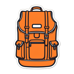 bag backpack orange SVG PNG design with clean design elements