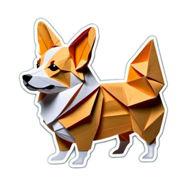 origami corgi SVG PNG design with clean design elements