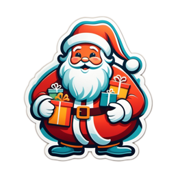 festive santa sticker SVG PNG design with clean design elements