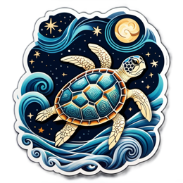 turtle waves SVG PNG design with clean design elements