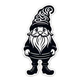 sticker black gnome SVG PNG design with clean design elements
