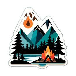 camping mountains SVG PNG design with clean design elements