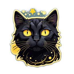 black cat universe SVG PNG design with clean design elements