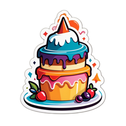 cake multicolored SVG PNG design with clean design elements