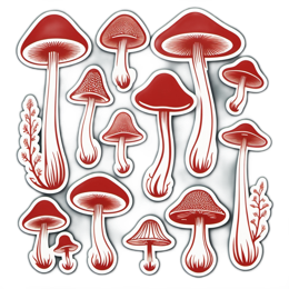 mushrooms reddesign stickers SVG PNG design with clean design elements