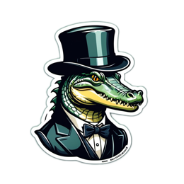 alligator tuxedo SVG PNG design with clean design elements