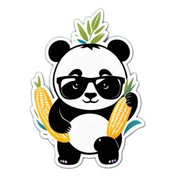 panda corn SVG PNG design with clean design elements