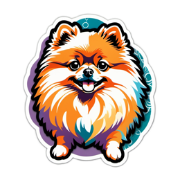 sticker pomeranian SVG PNG design with clean design elements