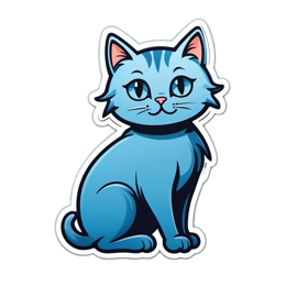 pets blue cat SVG PNG design with clean design elements