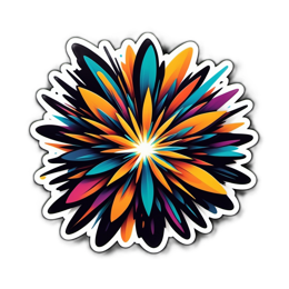 sticker colorful flower SVG PNG design with clean design elements, orange and purple floral elements