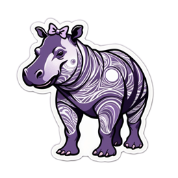 artistic hippo sticker SVG PNG design with clean design elements