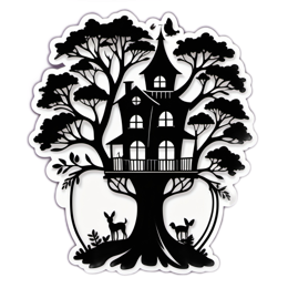 fantasy treehouse deer SVG PNG design
