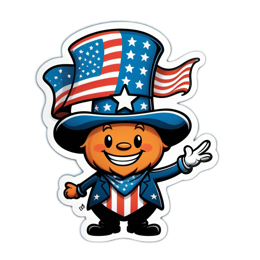 united states character sticker SVG PNG design with clean design elements