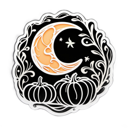 moon pumpkins SVG PNG design with clean design elements