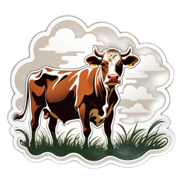 cow scene SVG PNG design with clean design elements