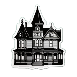 historical house blackandwhite SVG PNG design with clean design elements