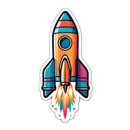 rocket colorful vibrant SVG PNG design with clean design elements