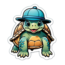 turtle character sticker SVG PNG design with clean design elements