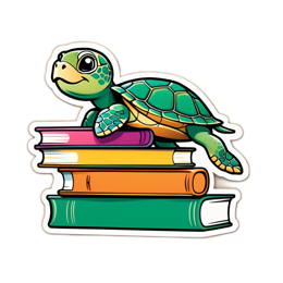 turtle books reading SVG PNG design