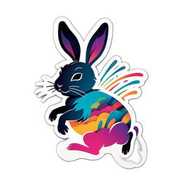 rabbit colorful sticker SVG PNG design