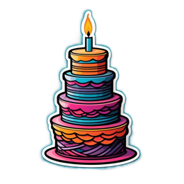 cake colorful birthday SVG PNG design with clean design elements