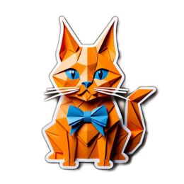 origami cat paper SVG PNG design with clean design elements