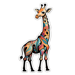 fantasy colorful giraffe SVG PNG design with clean design elements