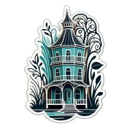 fantasy house nature SVG PNG design with clean design elements