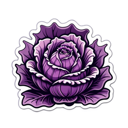 purple cabbage sticker SVG PNG design with clean design elements